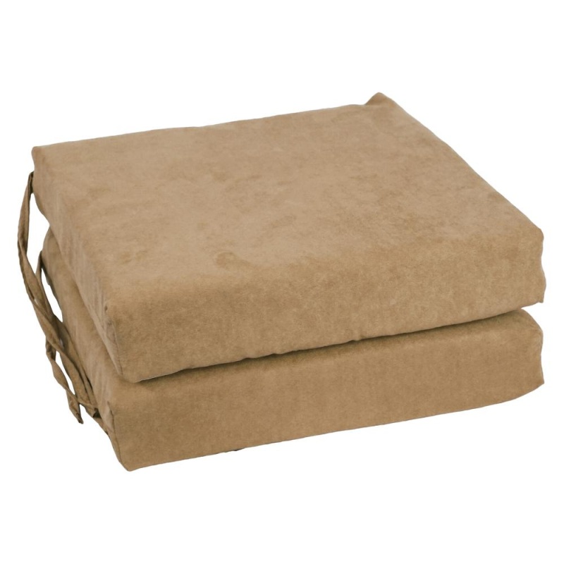 Blazing Needles Indoor 16" X 16" Microsuede Chair Cushion, Java