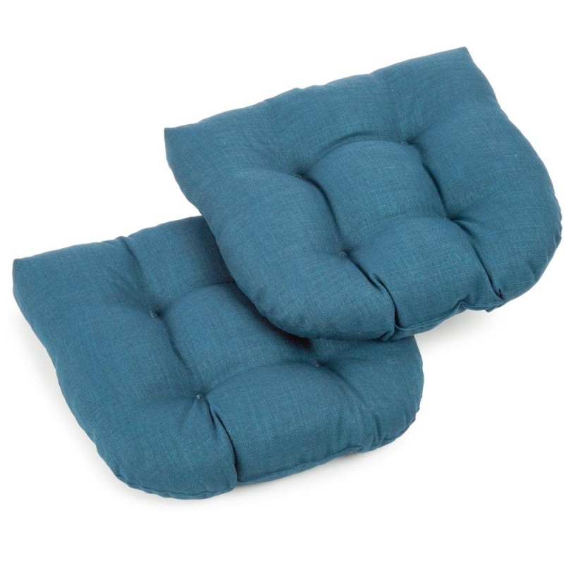 19-Inch U-Shaped Outdoor Spun Polyester Tufted Dining Chair Cushion (Set Of 2)