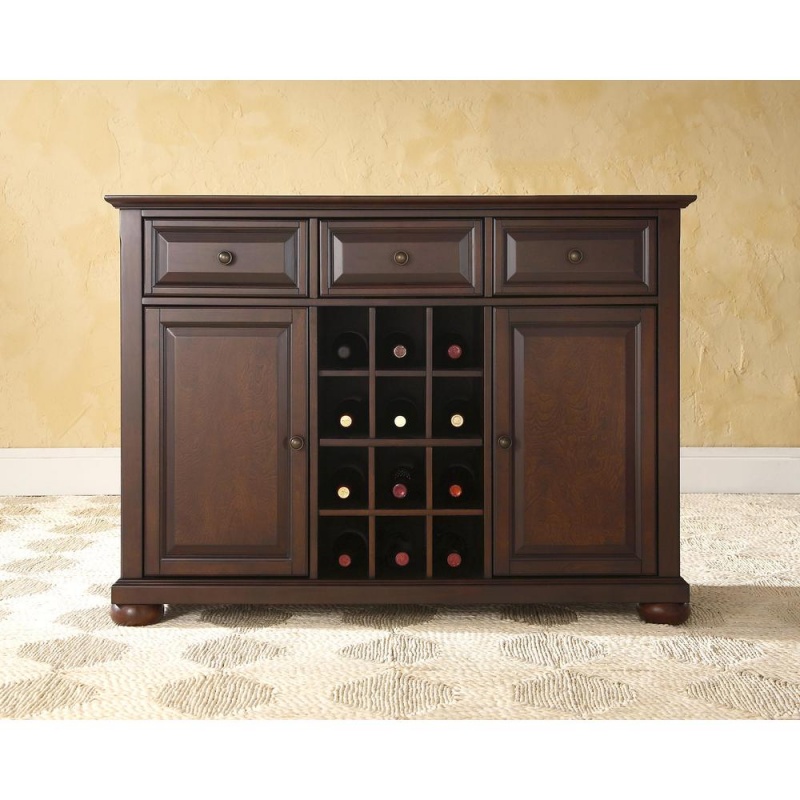 Alexandria Sideboard Cabinet W/Wine Storage Mahogany