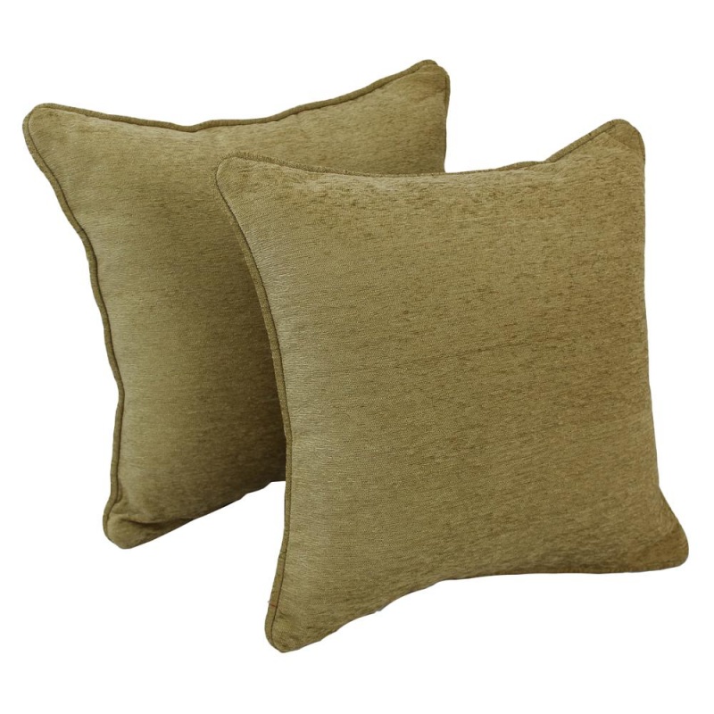 18-Inch Double-Corded Patterned Jacquard Chenille Square Throw Pillows With Inserts (Set of 2)
