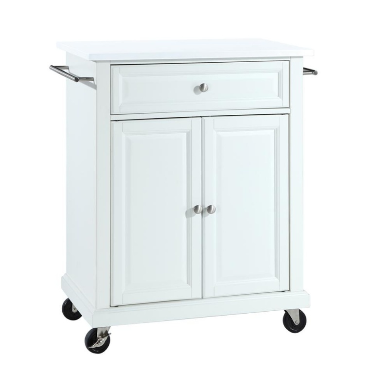 Compact Stone Top Kitchen Cart