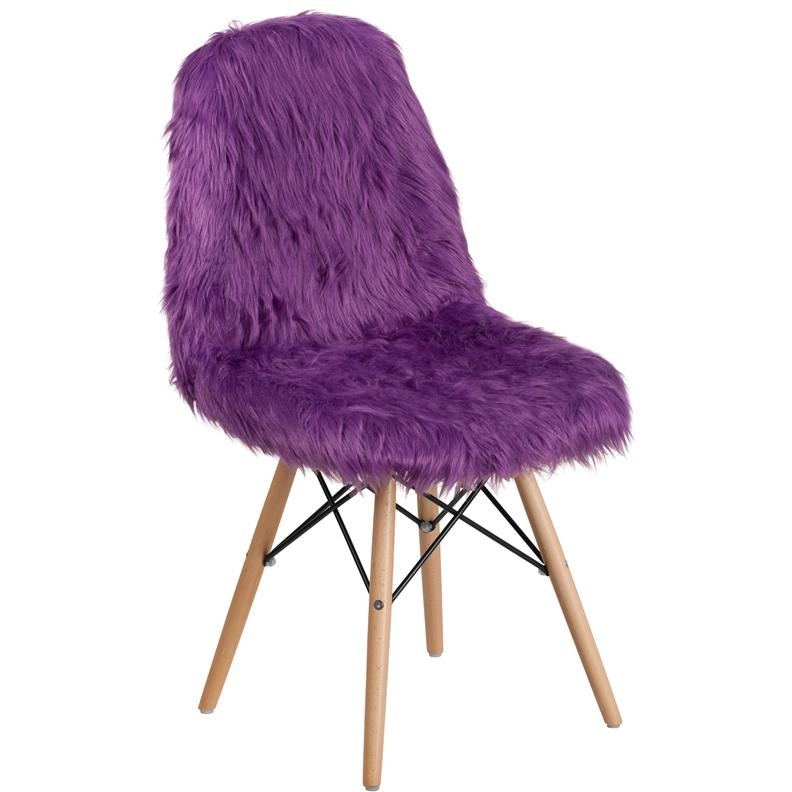 Shaggy Dog Purple Accent Chair