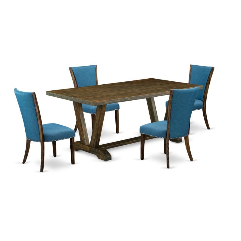 East West Furniture 5Pc Wood Dining Table Set