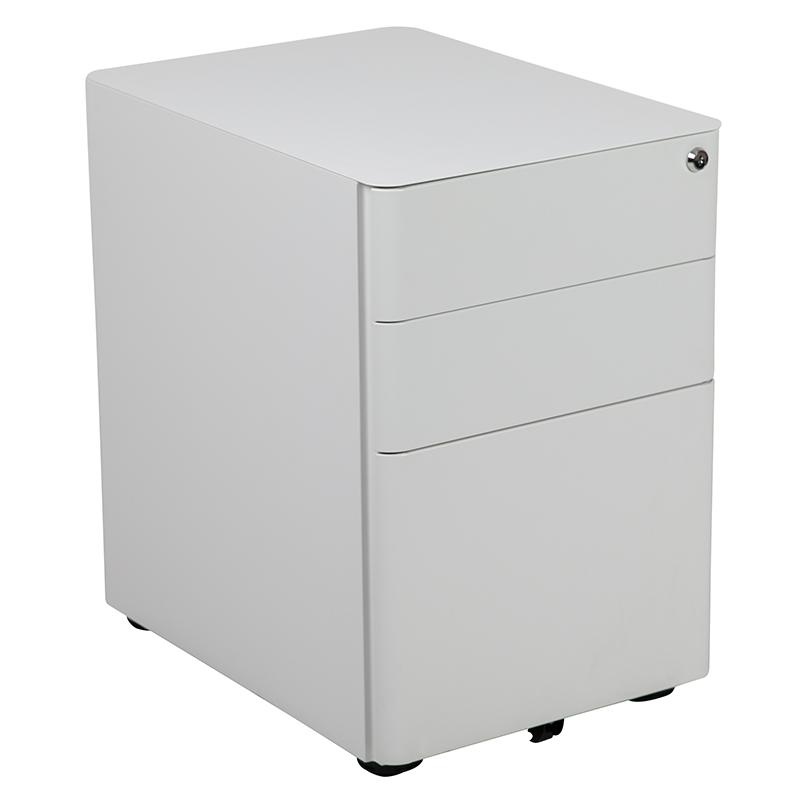 Work From Home Kit - White Adjustable Computer Desk, Leathersoft Office Chair And Side Handle Locking Mobile Filing Cabinet