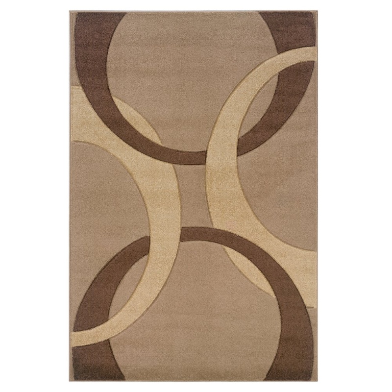 Corfu Spheres Tan & Brown 5x7.7 Rug