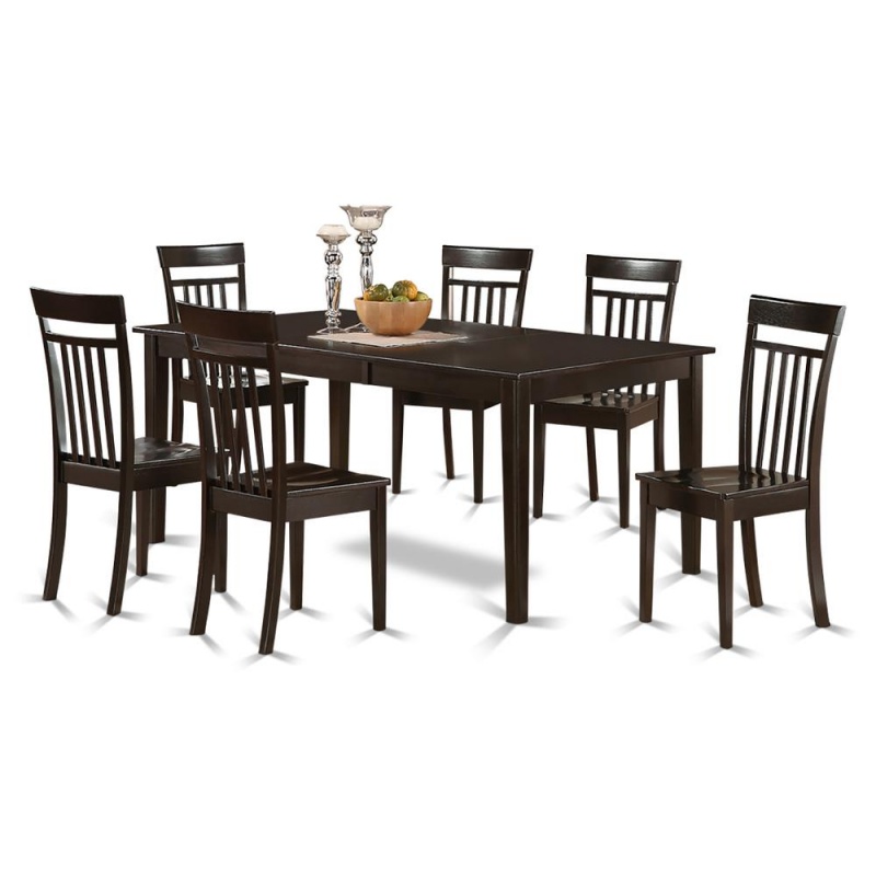 7 Pc Dining Room Set with Table Leaf and 6 Chairs