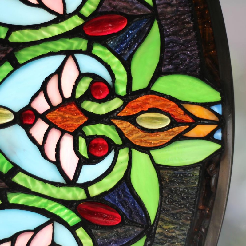 Chloe Lighting Arabella Tiffany-Style Victorian Stained Glass Window Panel, 26" Width