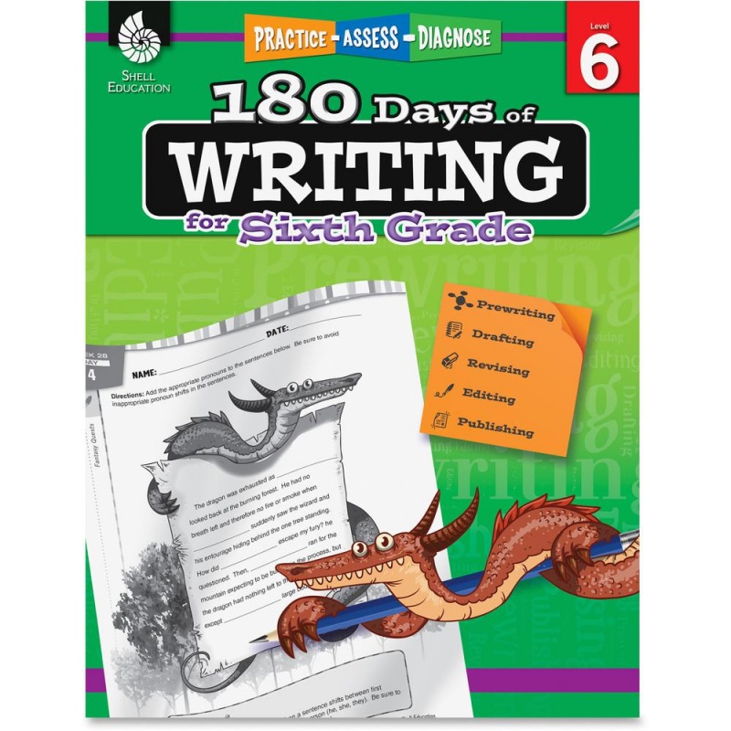 Shell Education 6Th Grade 180 Days Of Writing Book Printed Book - 224 Pages - Shell Educational Publishing Publication - Book - Grade 6