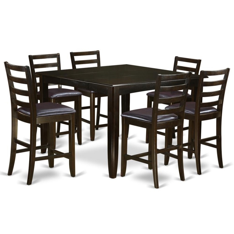 7 Pc Pub Table Set with 6 Kitchen Counter Chairs