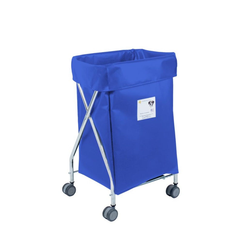 Wide Collapsible Hamper With Blue Vinyl Bag, 6 Bushel Capacity
