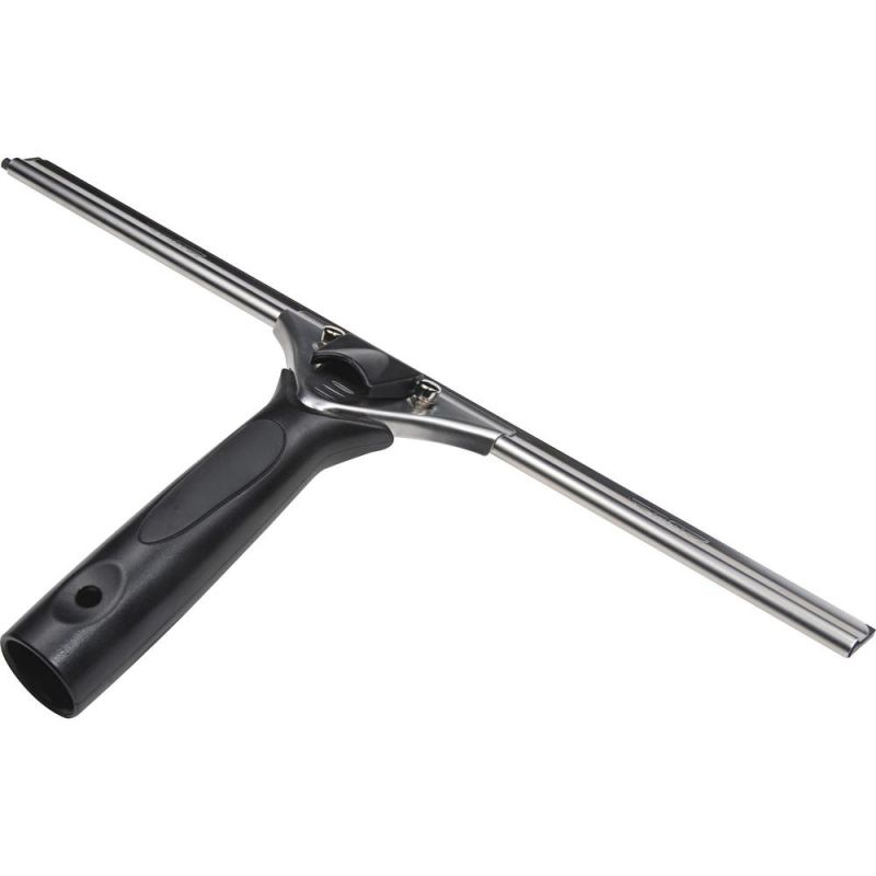 Ettore Pro Squeegee - Rubber Blade - Ergonomic Handle, Changeable Blade, Non-Slip Grip, Streak-Free - Black, Silver