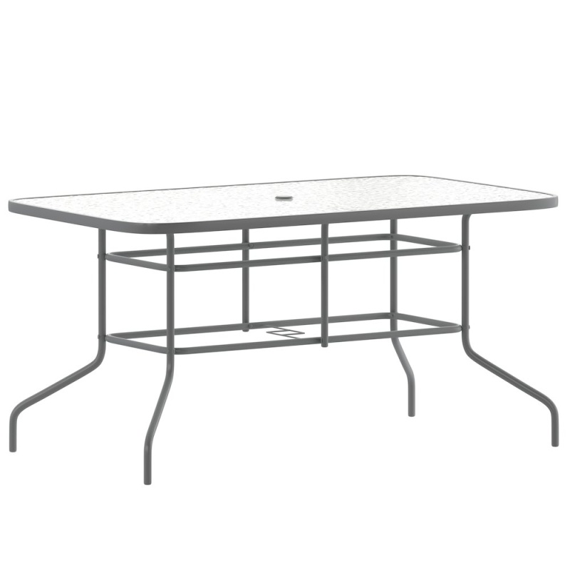 Rectangular Glass Patio Table With Seating For 6