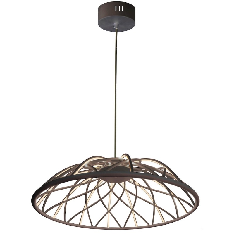 16W Pendant in Matte Black with Black Cloth Covered Frame