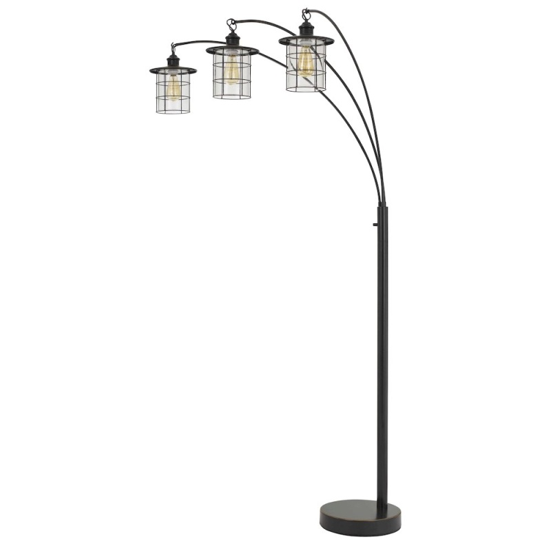 Silverton Arc Floor Lamp With Glass Shades (Edison Bulbs Included)