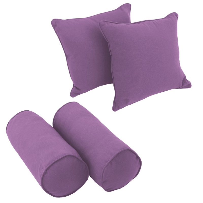 Double-Corded Solid Twill Throw Pillows With Inserts (Set Of 4)