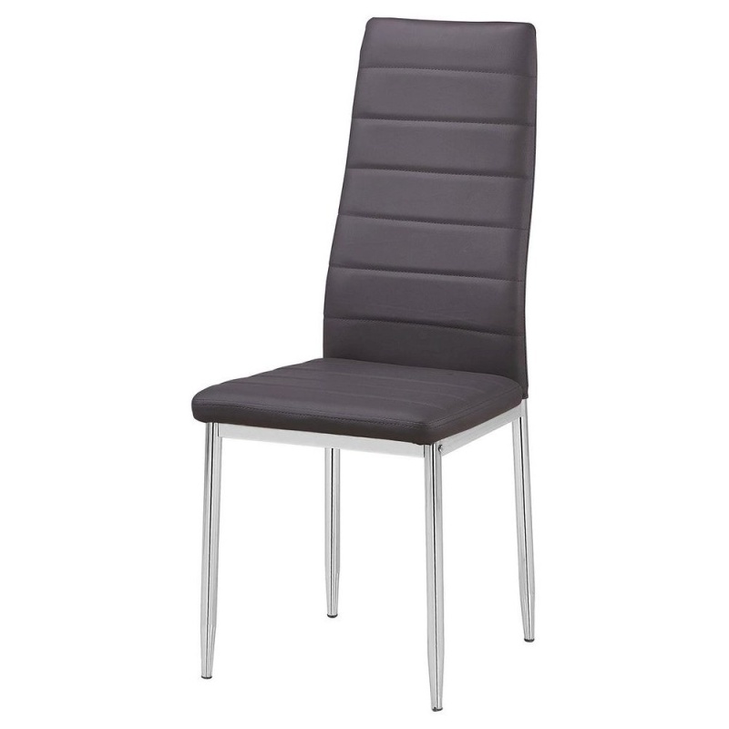 Best Master Chapman Bi Cast Leather Dining Side Chair in Gray