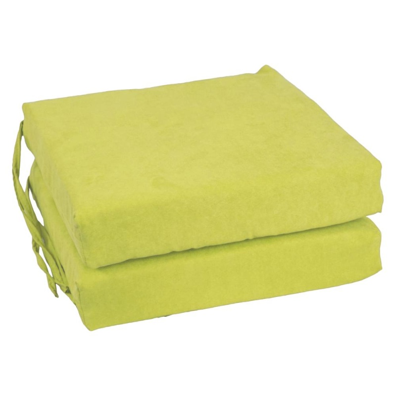Blazing Needles Indoor 16" x 16" Microsuede Chair Cushion, Mojito Lime