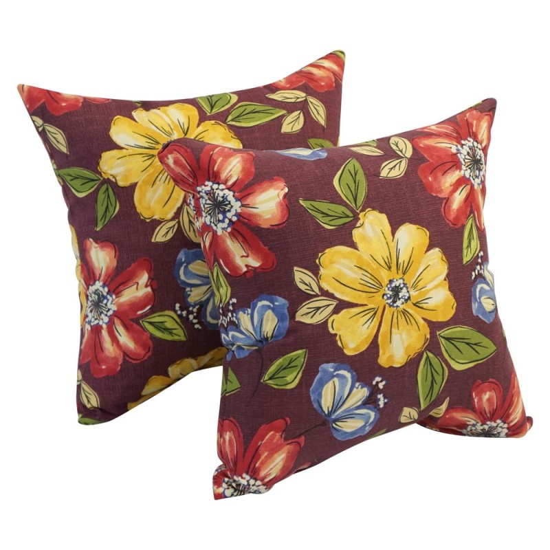 17-Inch Square Polyester Outdoor Throw Pillows (Set Of 2) 9910-S2-Od-174