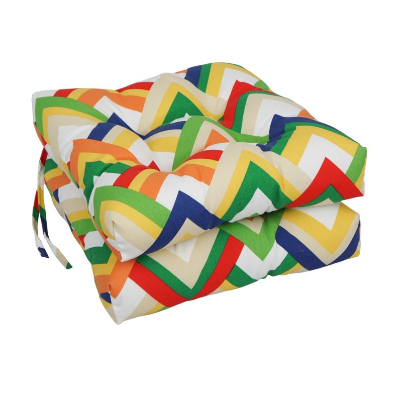 16-Inch Spun Polyester Outdoor Square Tufted Chair Cushion