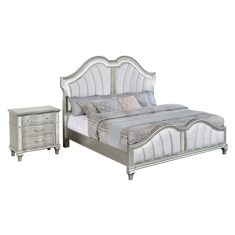 2 Piece Silver Queen Panel Bedroom Set