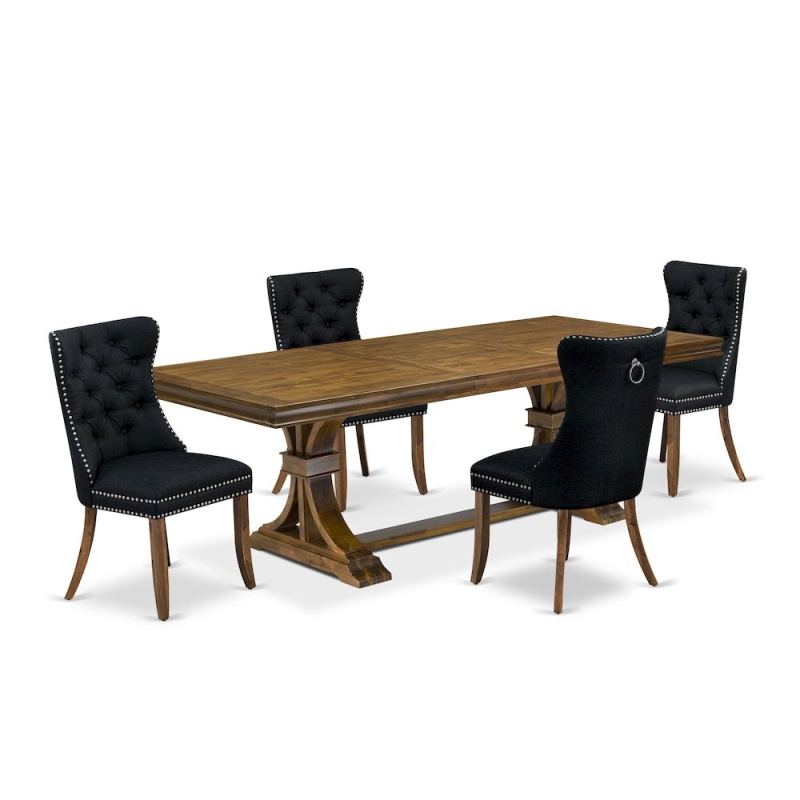 5 Pieces Modern Dining Set with Rectangle Table and 4 Chairs