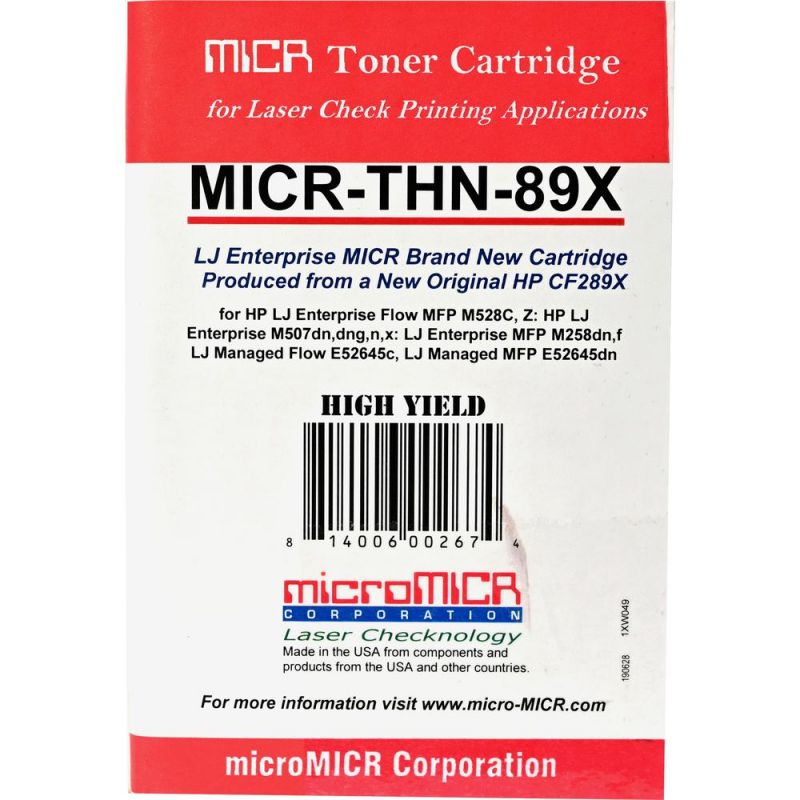 Micromicr Micr Toner Cartridge - Alternative For Hp 89X - Laser - 10000 Pages - 1 Each