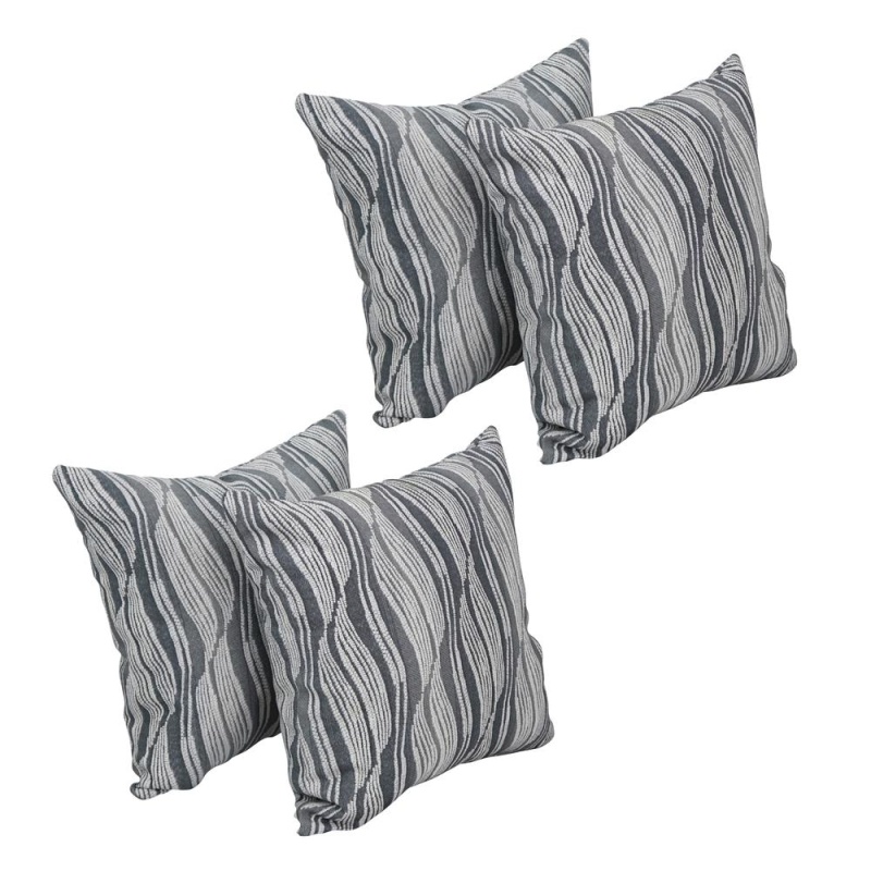 17-Inch Jacquard Throw Pillows With Inserts (Set Of 4) 9910-S4-Id-084