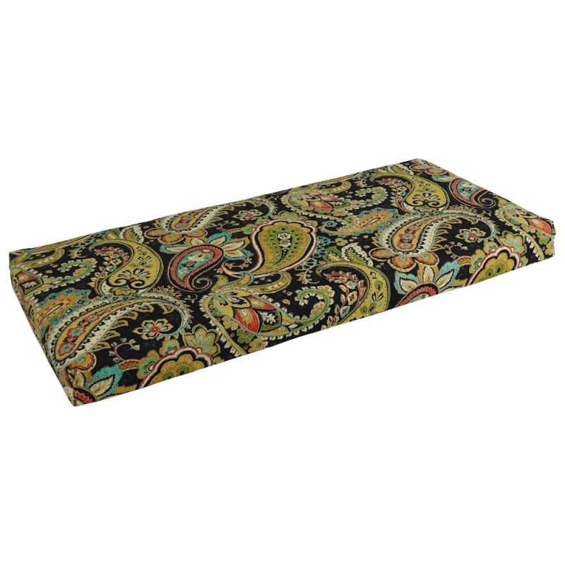 40-Inch By 19-Inch Patterned Outdoor Spun Polyester Loveseat Cushion
