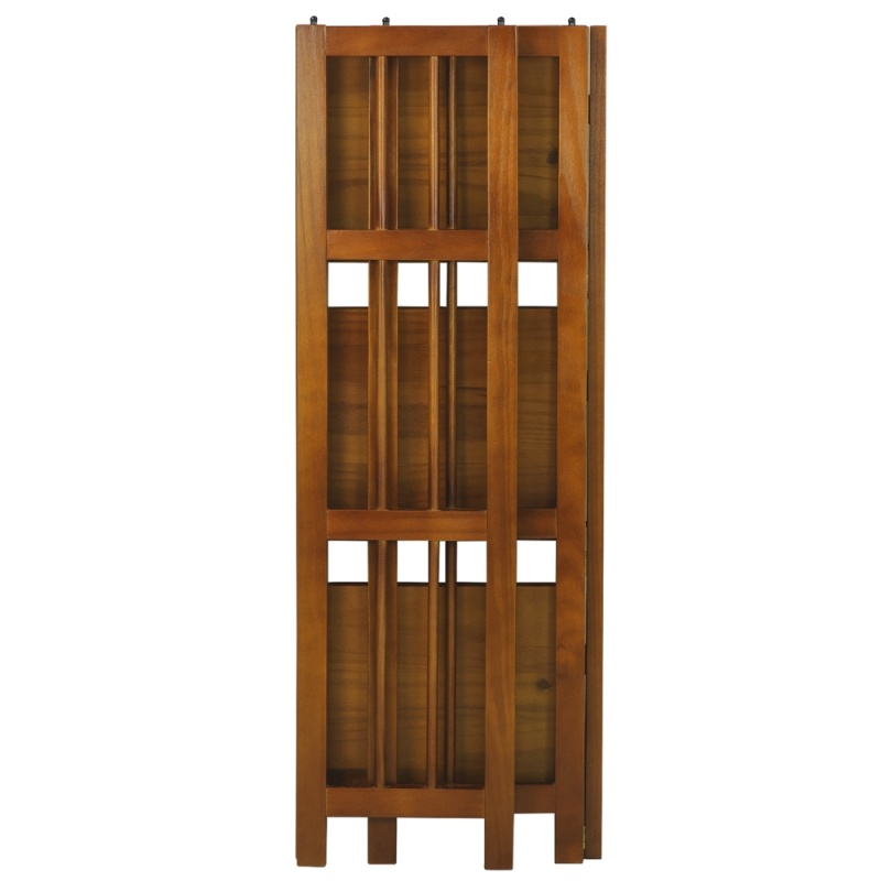 3-Shelf Folding Bookcase 14" Wide-Honey Oak