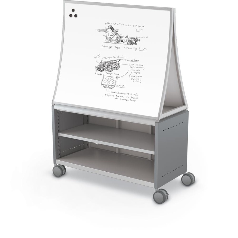 Compass Cabinet - Maxi H1 - Shelves / Casters / Ogee Board - Cool Grey