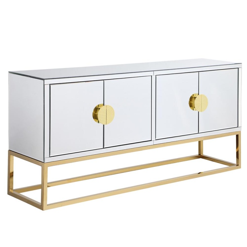 Tadala 64" Mirrored With Gold Leg Sideboard