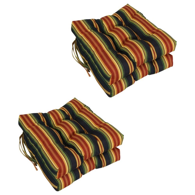 16-Inch Outdoor Spun Polyseter Square Tufted Chair Cushions (Set Of 4)