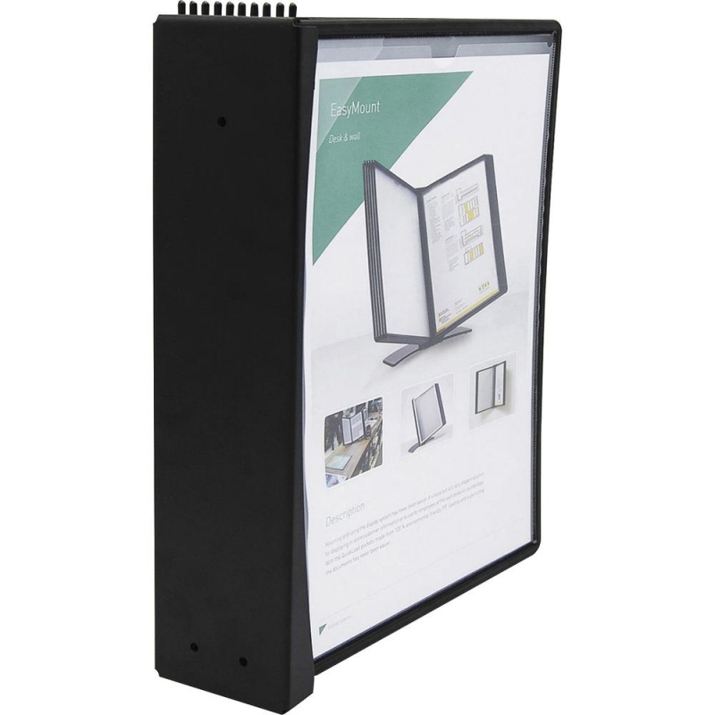 Tarifold Wall-Mountable Document Display - 10 Pockets - Support Letter 8.50" X 11" Media - Flexible, Dual Sided, Ergonomic - Black Pocket - Metal Base, Polypropylene Pocket, Plastic Pocket - 1 Each