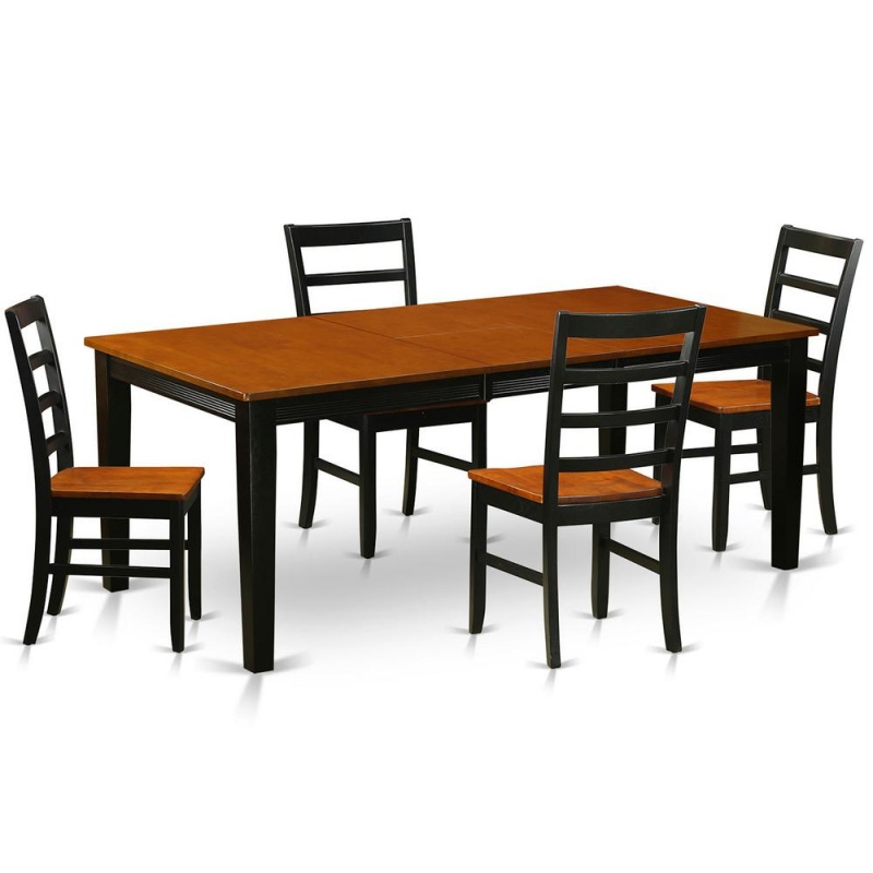 5 Pc Dining Room Set with 4 Wooden Dining Chairs
