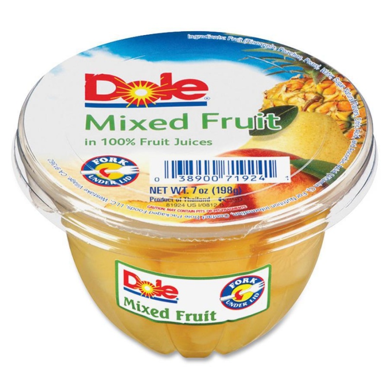 Dole Mixed Fruit Cups - Mixed Fruit - 7 Oz - 12 / Carton