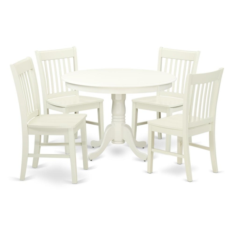 Dining Room Set Linen White, Hlno5-Lwh-w
