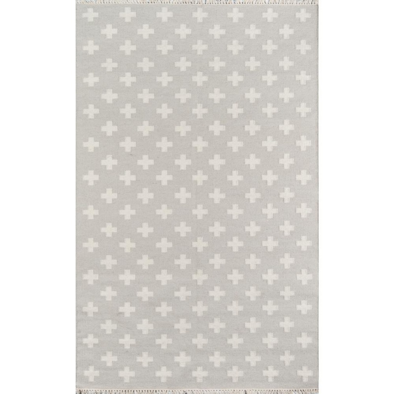 Contemporary Rectangle Area Rug, Grey, 7'6" x 9'6"