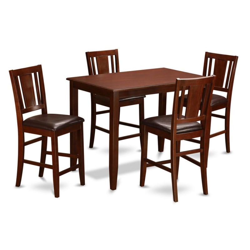 5 Pc Counter Height Table Set-Counter Height Table And 4 Stools