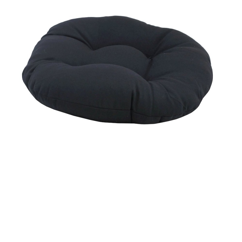 18-Inch Round Solid Twill Tufted Footstool Cushion
