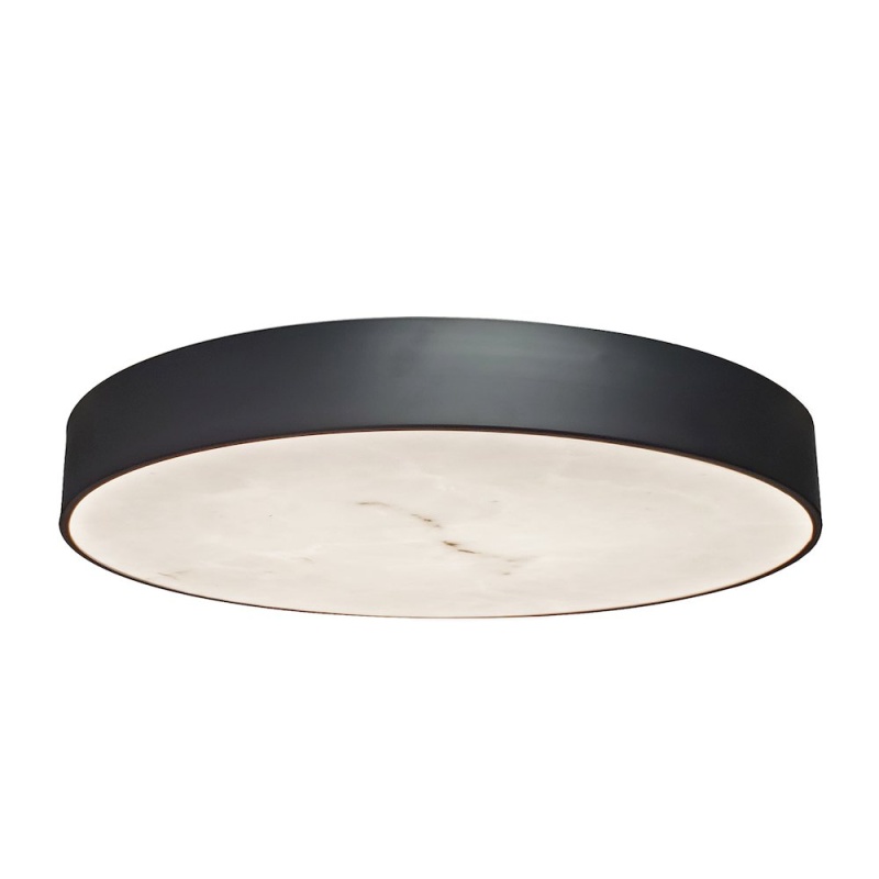40W Flush Mount in Matte Black with Alabaster Diffuser