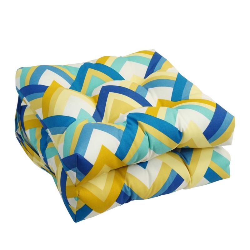 16-Inch Spun Polyester Outdoor Square Tufted Chair Cushion