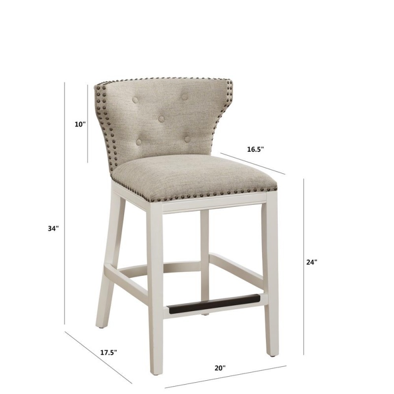 Carena White And Beige Counter Stool