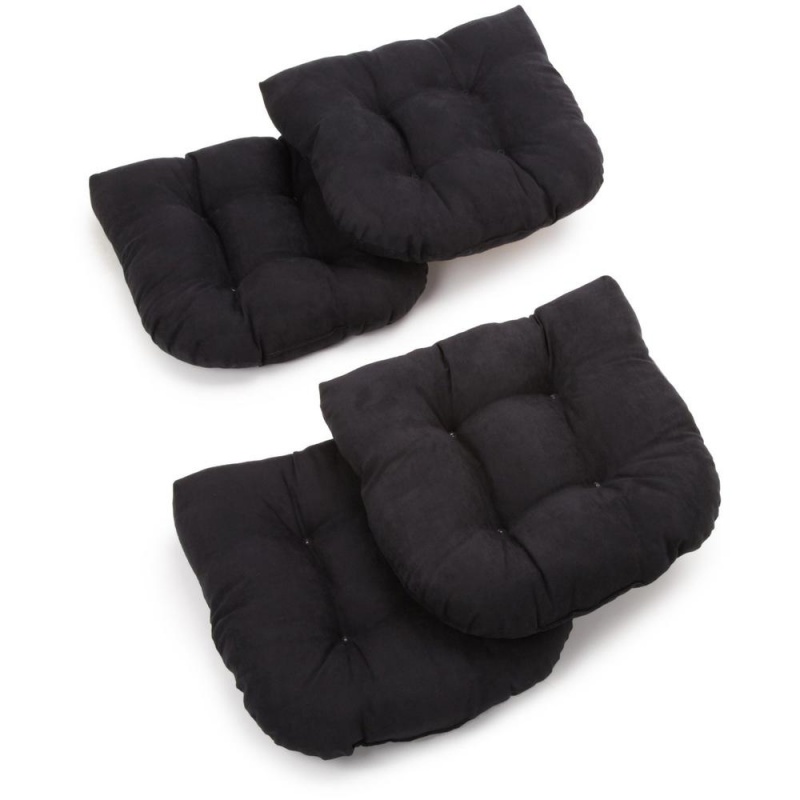 19-Inch U-Shaped Micro Suede Tufted Dining Chair Cushions (Set of 4)