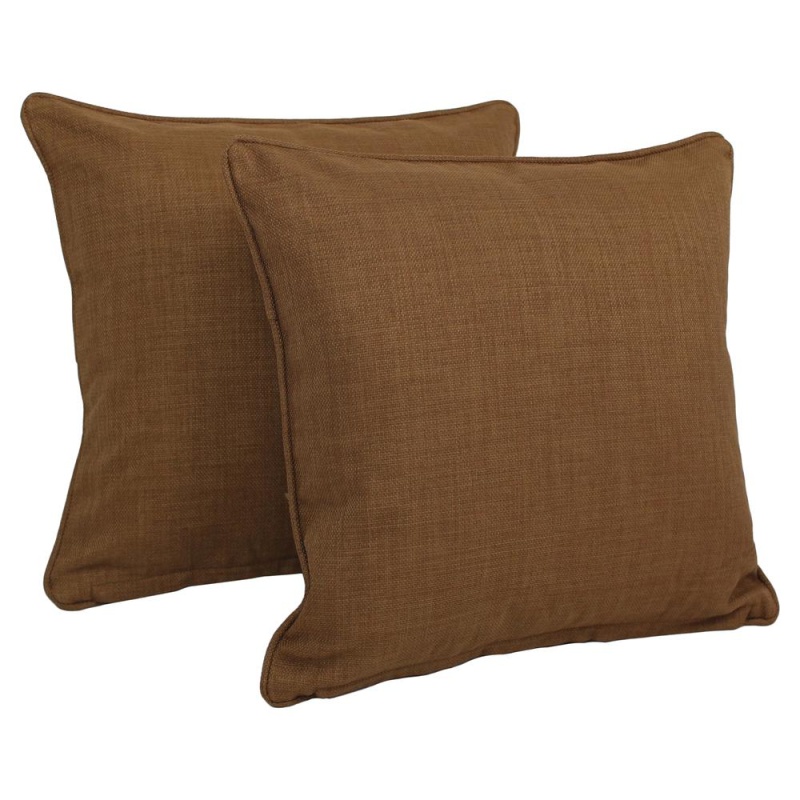 18-Inch Double-Corded Outdoor Throw Pillows, Mocha