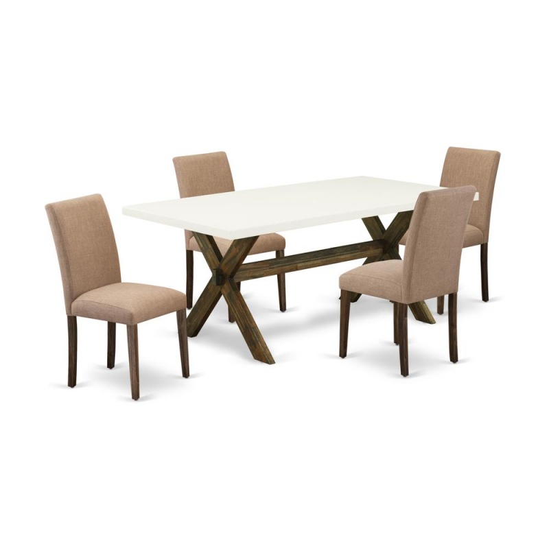 East West Furniture 5-Pc Dining Set with 4 Chairs