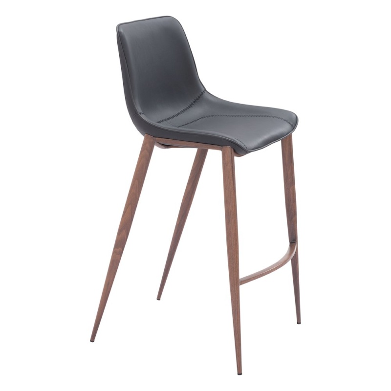 Magnus Barstool (Set Of 2) Black & Walnut