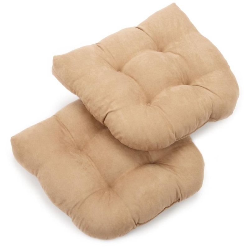 19-Inch U-Shaped Micro Suede Tufted Dining Chair Cushion (Set Of 2)