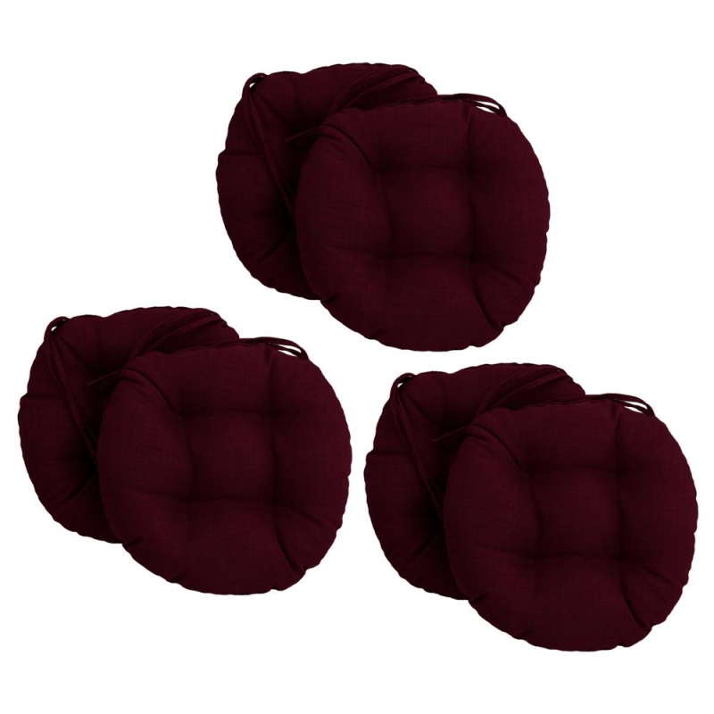 16-Inch Spun Polyester Solid Outdoor Round Tufted Chair Cushion
