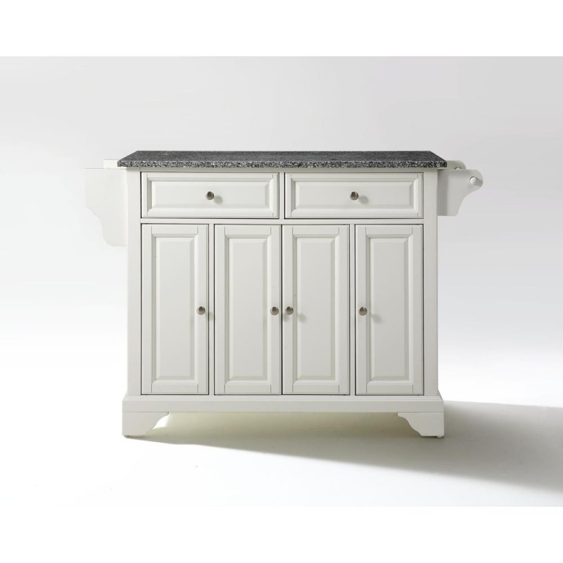 Lafayette Granite Top Full Size Kitchen Island/Cart White/Gray