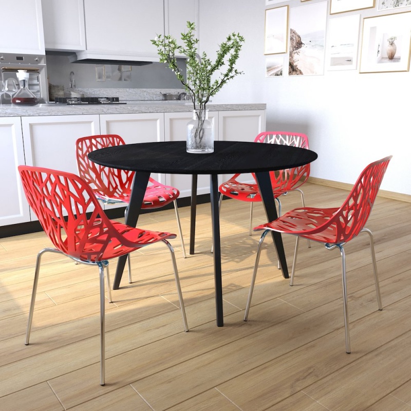 Modern Asbury Dining Chair W/ Chromed Legs